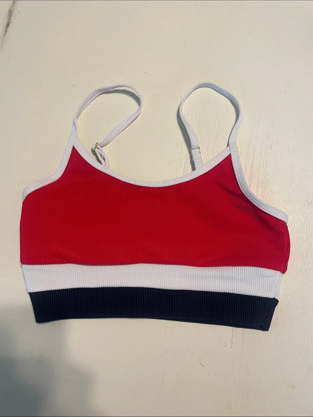 New Beach Riot Eva Americana Colorblock Bikini Swim Top size XS
